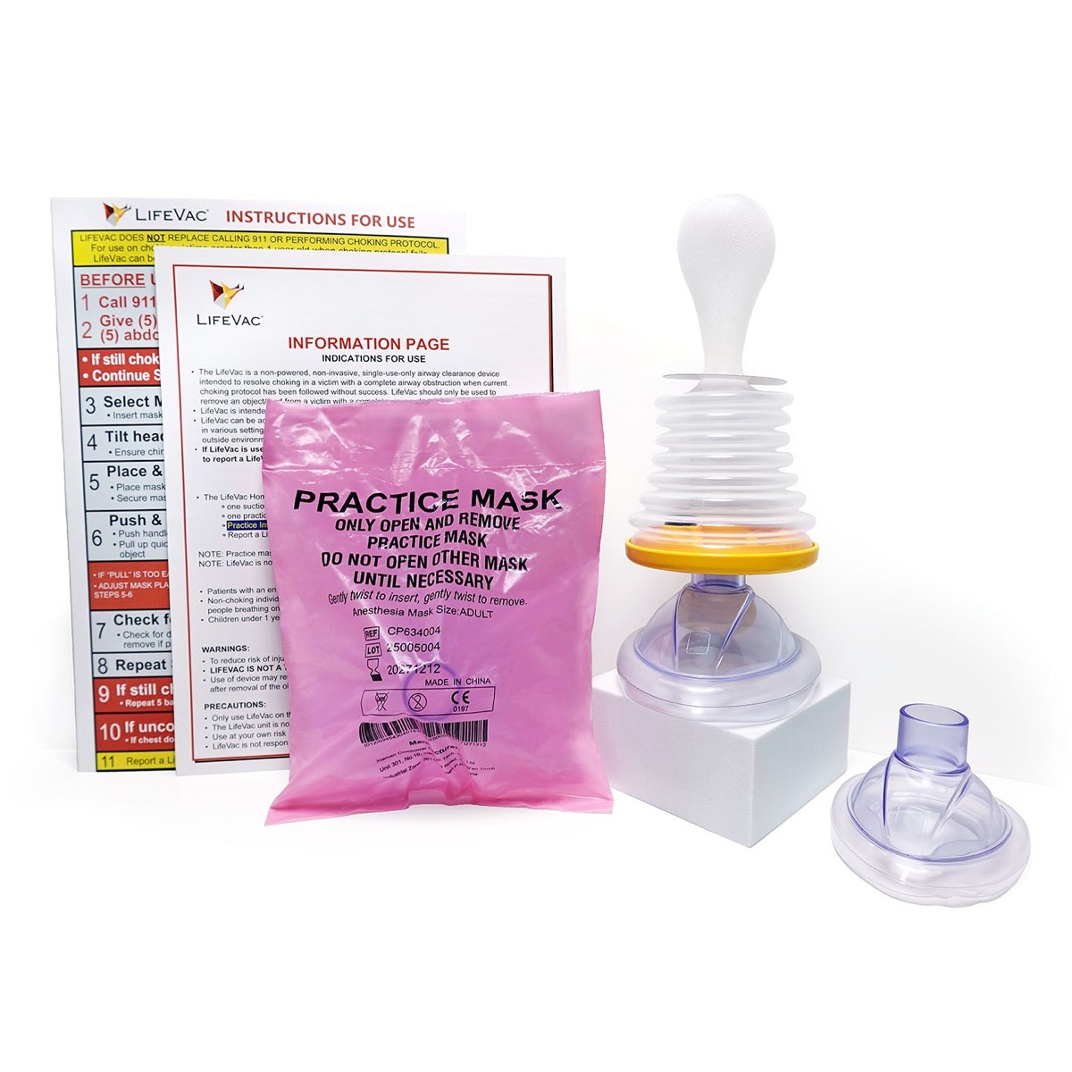 LifeVac Home Kit (manual, máscaras para adulto y niño, más una de práctica)