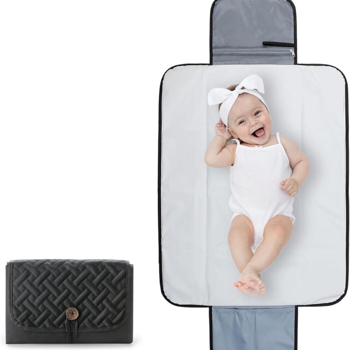 Genérico Cambiador portátil capitoneado XL (negro)
