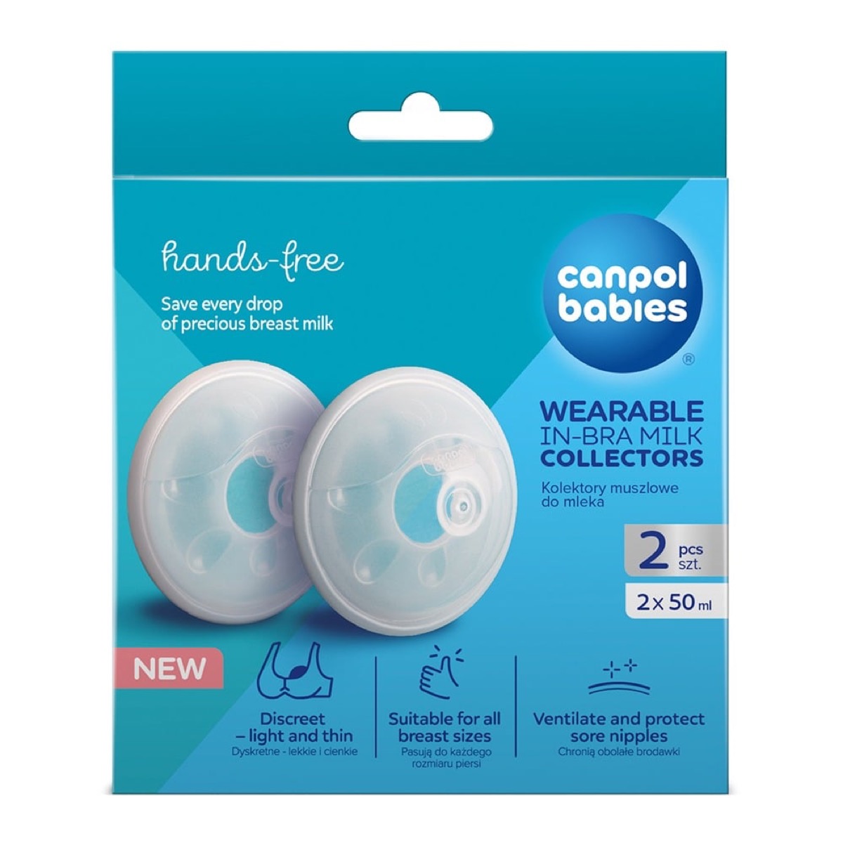Canpol Babies Recolector de leche materna (pack x2, 50 ml)
