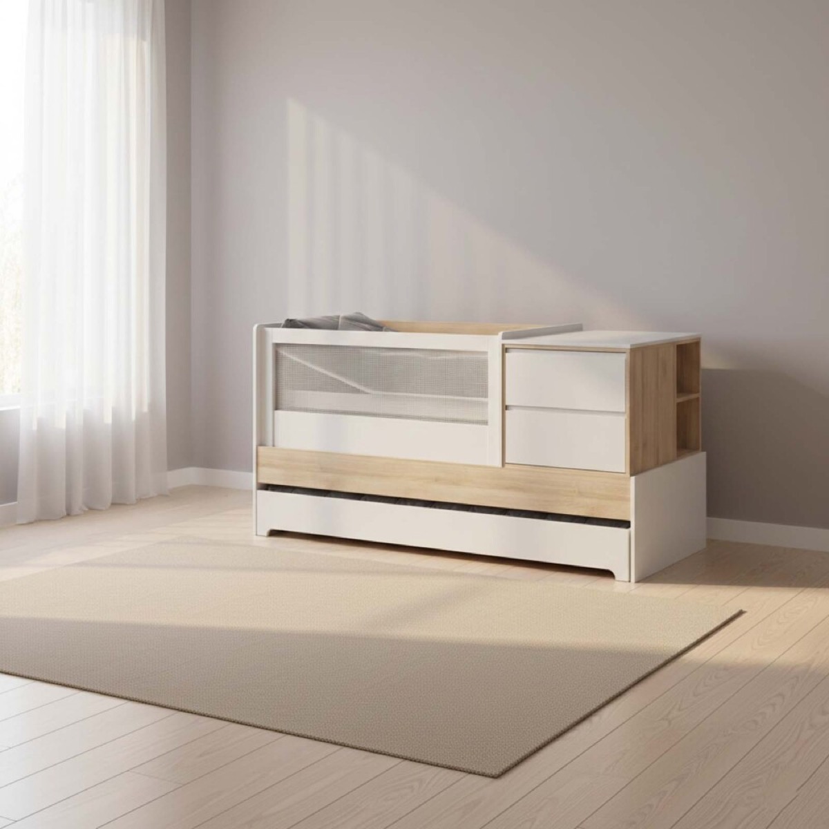 Divino Rocky Cuna Convertible 7 en 1 (blanca)