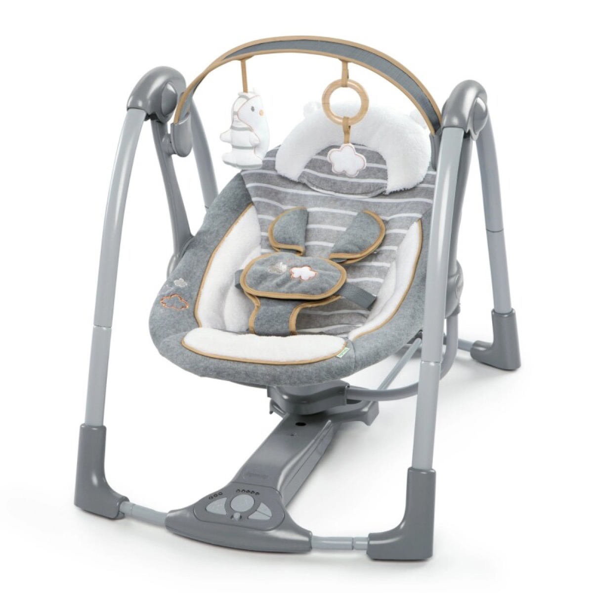 Bright Starts Columpio Swing'n Go portátil con balanceo automático (Serie Boutique)
