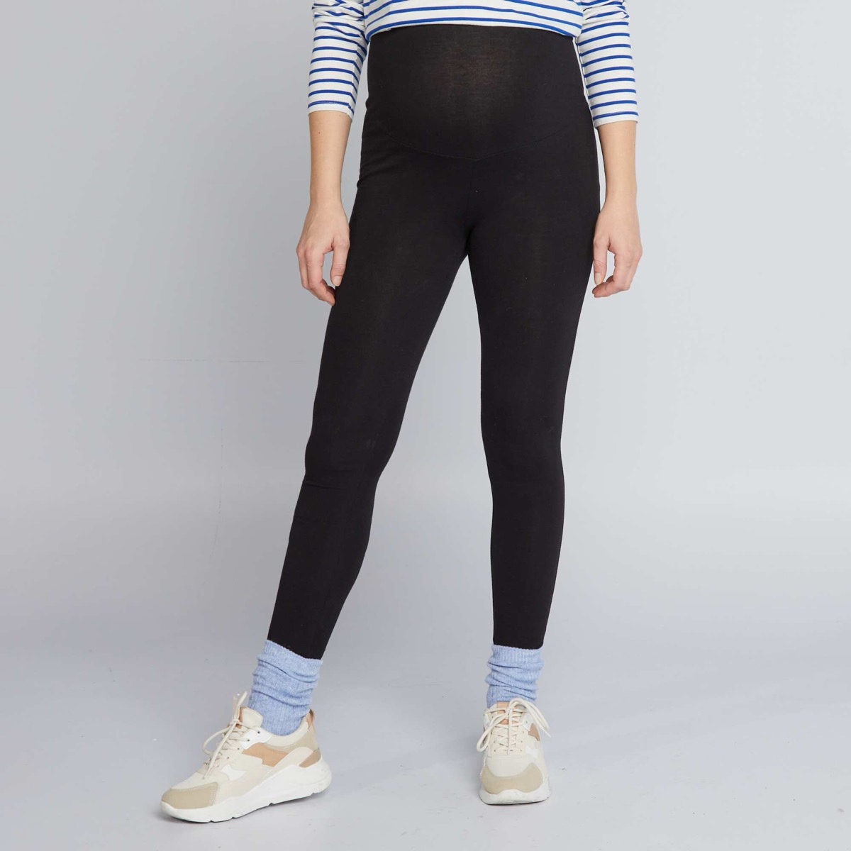 Kiabi Legging de maternidad largo de punto liso, negro