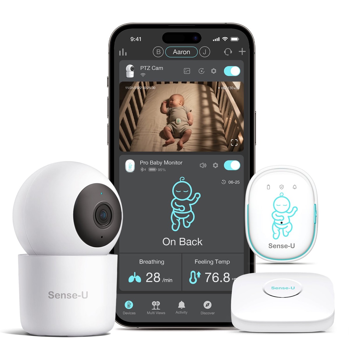 Sense-U Pro Bundle (clip de respiración + cámara 2.5K PTZ)
