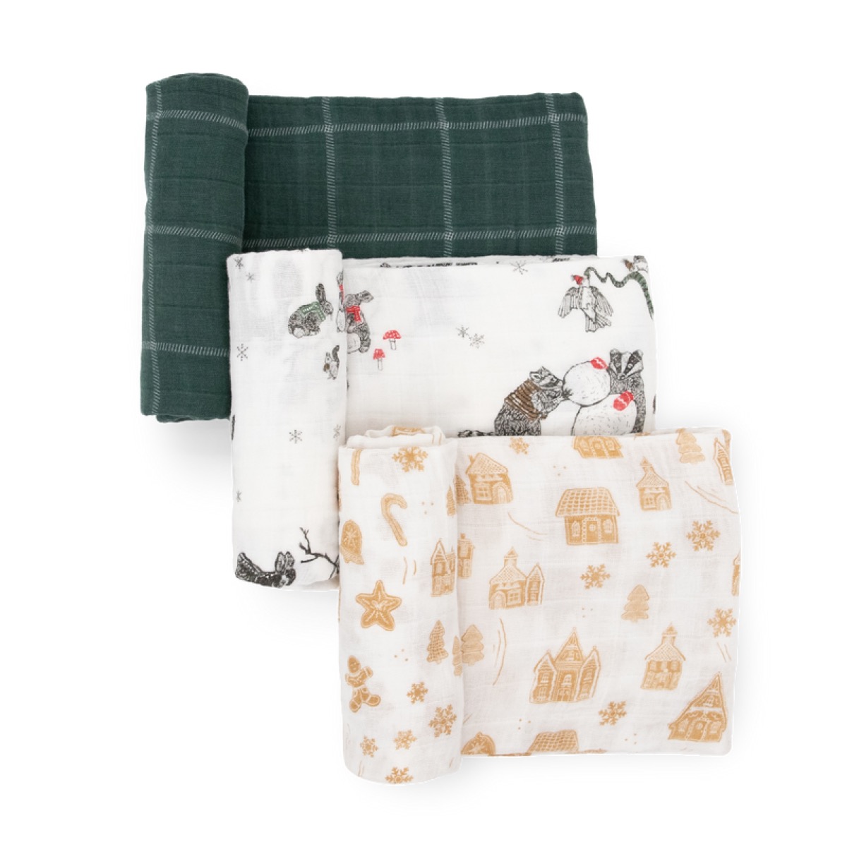 Little Unicorn Cotton Muslin Swaddle Blanket, pack x3