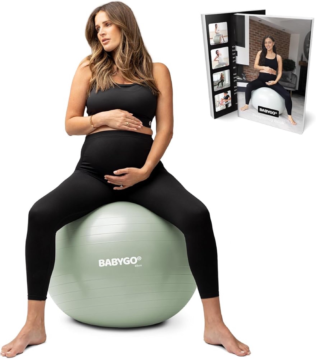BabyGo Pelota de parto con libro de yoga para embarazo