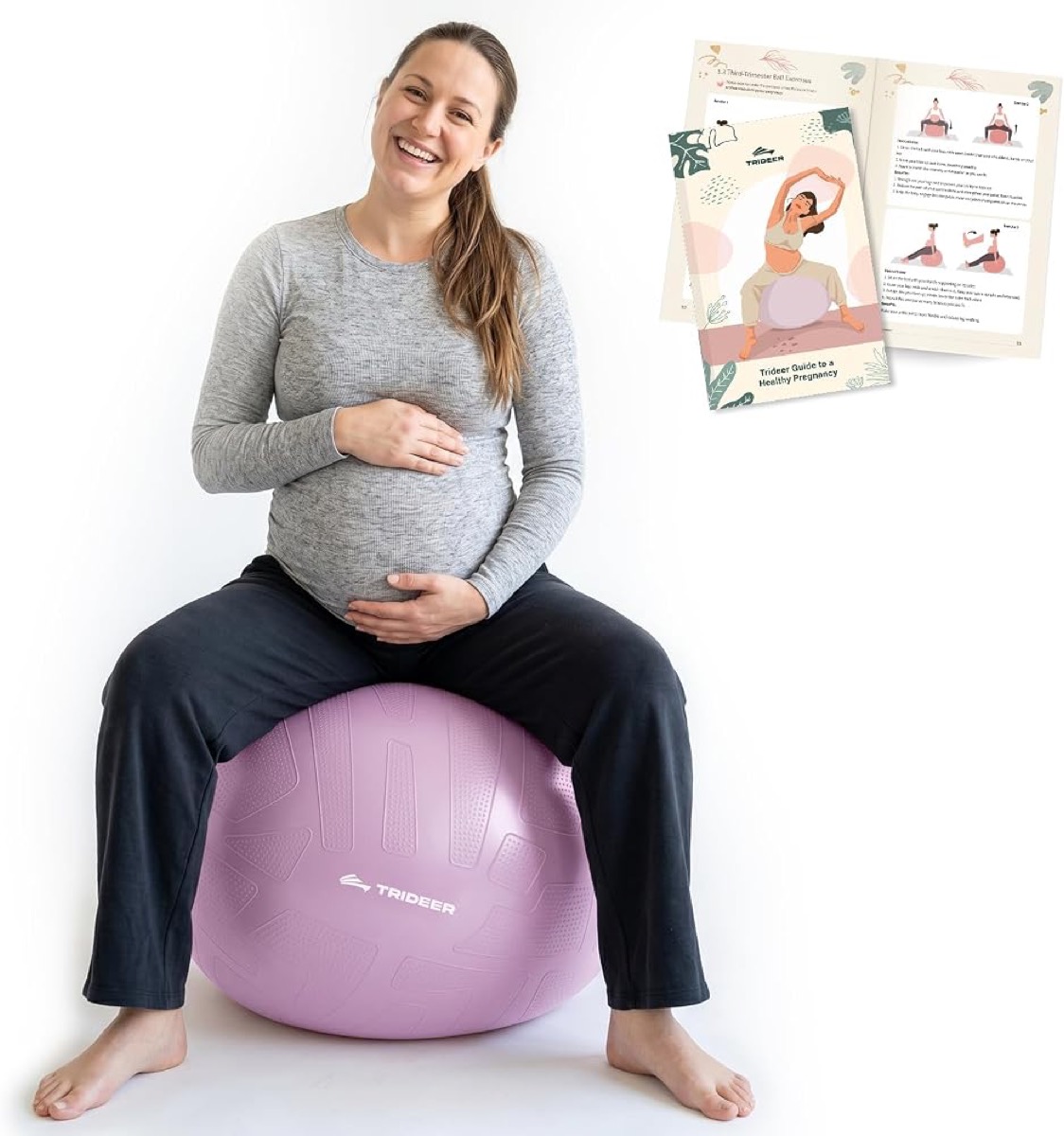 Trideer Pregnancy Ball con guía de ejercicios