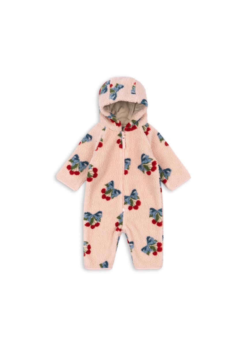 Konges Sløjd Jody Teddy Onesie, color amarena rose