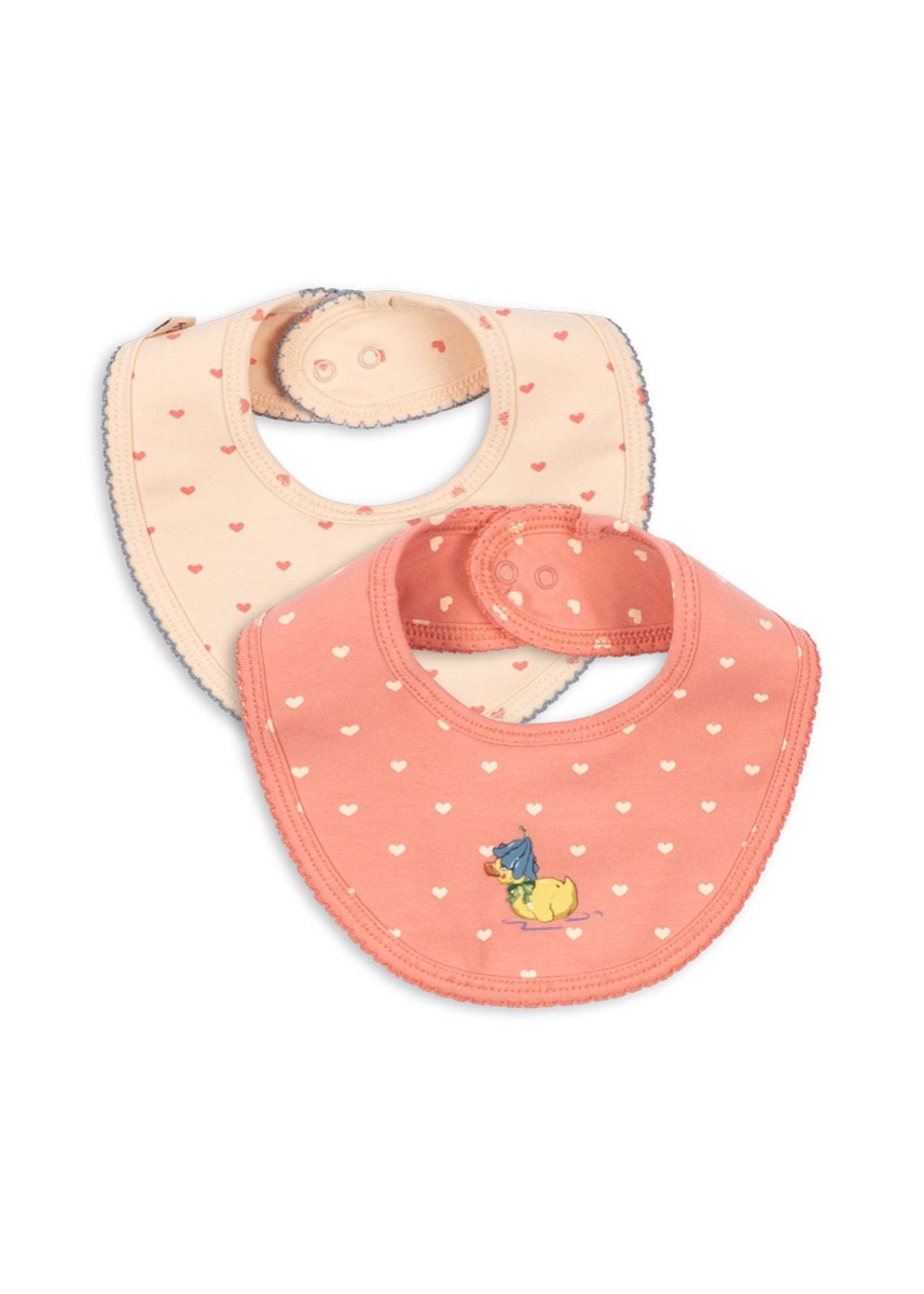 Konges Sløjd Basic 2 Pack Bibs, coeur lantana / teddy coeur