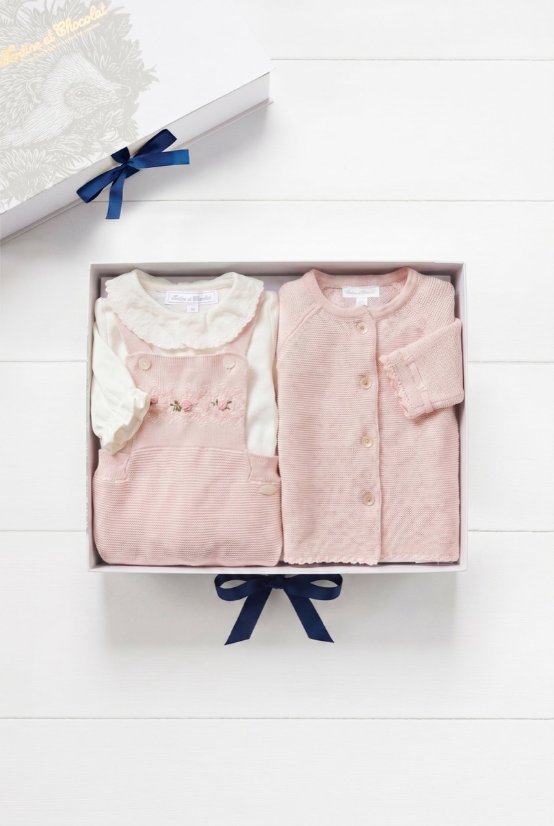 Tartine et Chocolat Coffret Naissance, mon ensemble en maille (cardigan + body + salopette)
