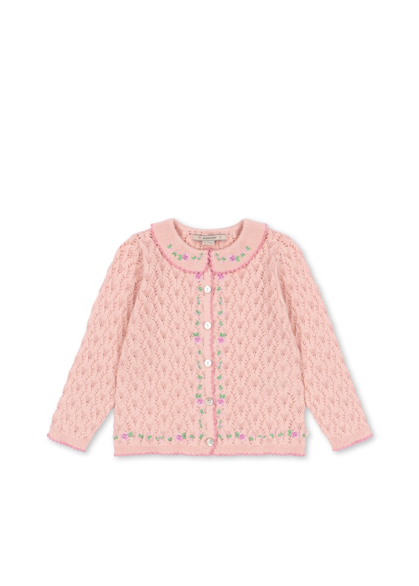 Konges Sløjd Rosier Cardigan, color light rose (algodón, lana y cashmere)